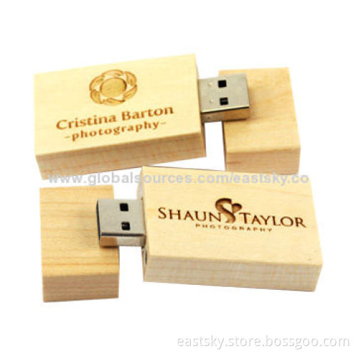 Customized Wood Gift USB Flash Drive, with Laser or Printed Logo, Over 10-year Data Retention